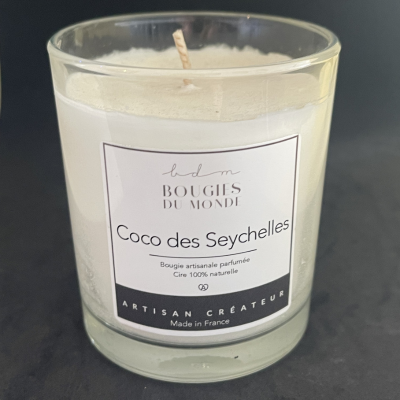 Bougie Coco des Seychelles 100% cire naturelle
