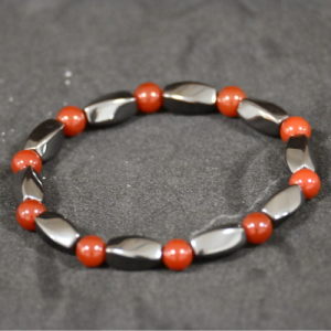 Bracelet Hématite (oval) Jaspe rouge 4mm