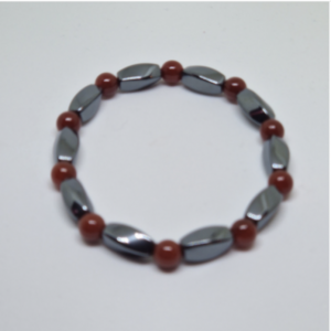 Bracelet Hématite (oval) Jaspe rouge 4mm