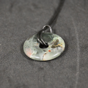 Pendentif Donuts Jaspe Héliotrope (qualité A)