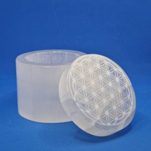 Boite de Sélénite Fleur de Vie Ronde