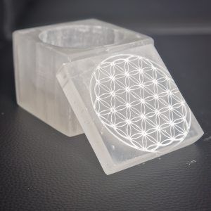 Boite de Sélénite Fleur de Vie Carré